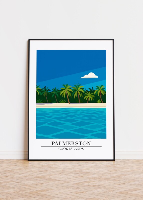 Palmerston Cook Islands Illustration Art Print
