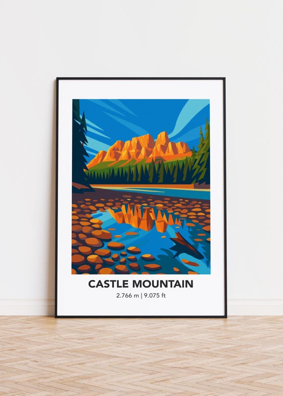 Castle Mountain Print Modern Minimalist Art Poster