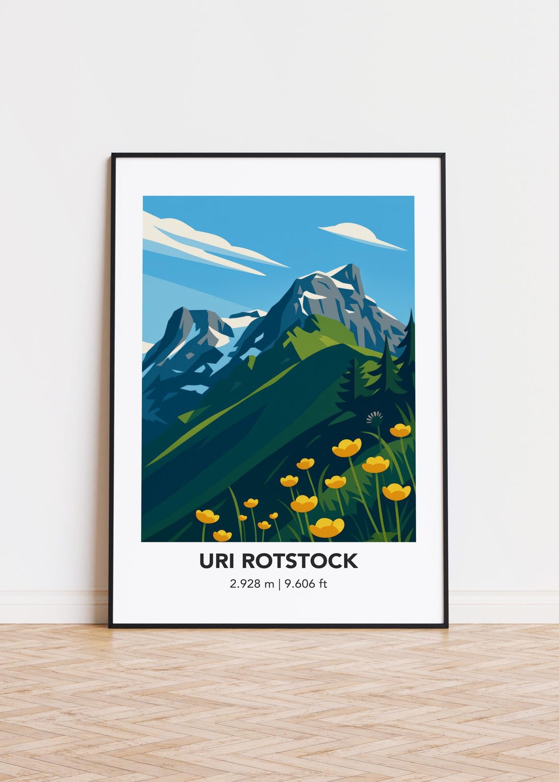 Uri Rotstock Poster Mountain Print Modern Minimalist Art