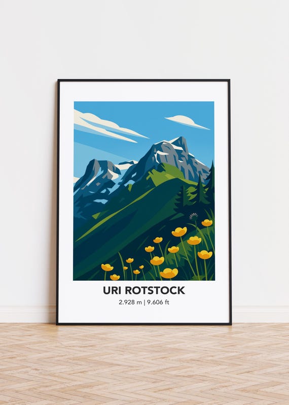 Uri Rotstock Poster Mountain Print Modern Minimalist Art