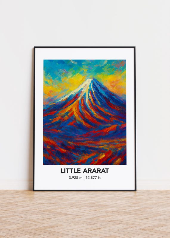 Little Ararat Poster Mountain Print Modern Oil Painting Style Art