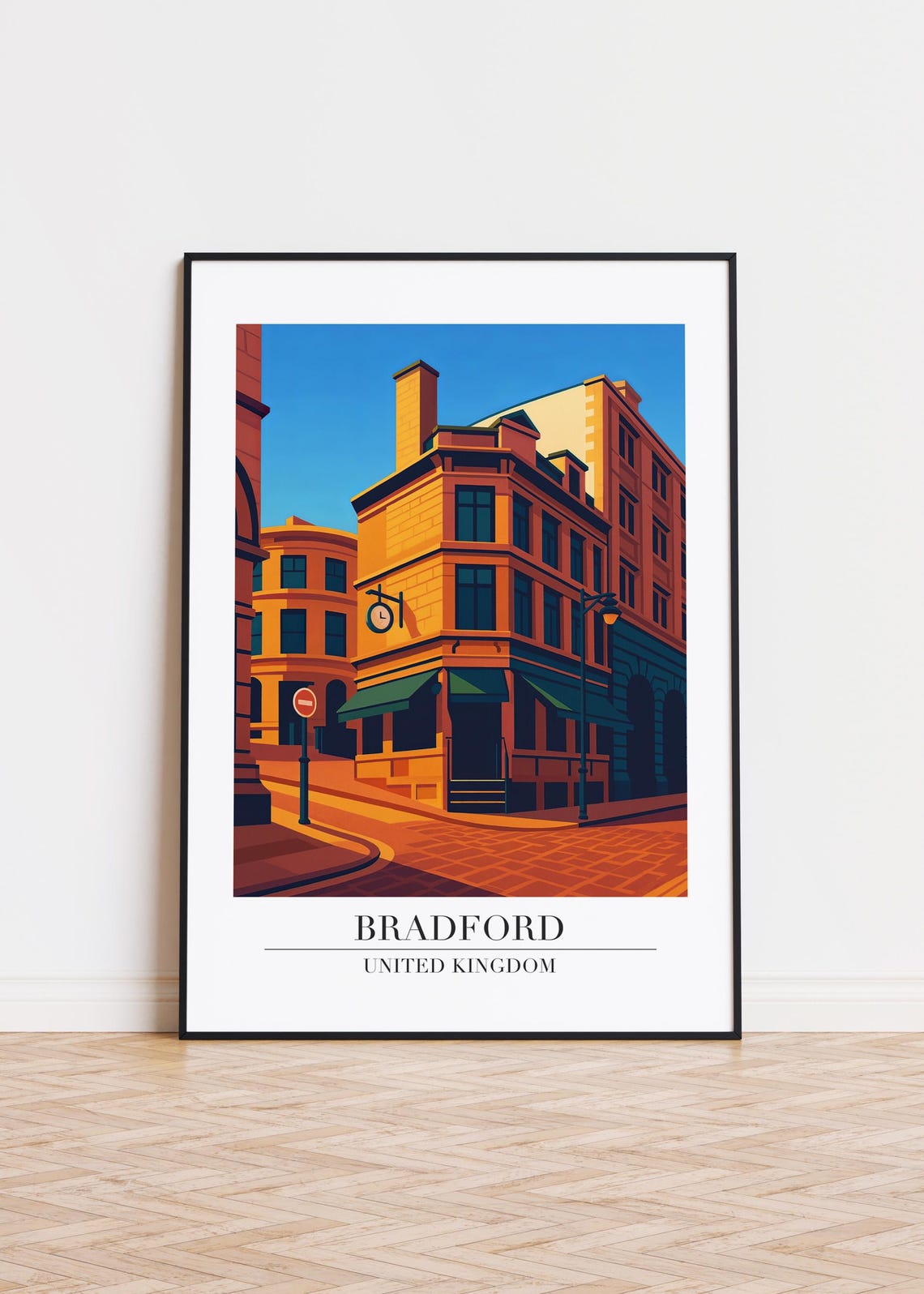 Bradford Cityscape Poster Modern United Kingdom Art Print