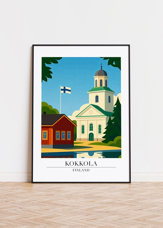 Kokkola Finland Poster City Illustration Art Print
