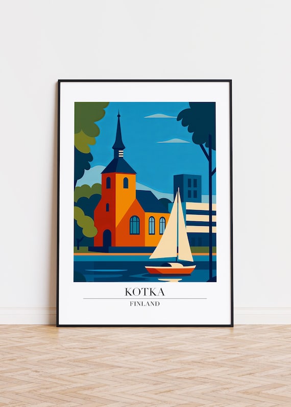 Kotka Finland Poster City Illustration Art Print