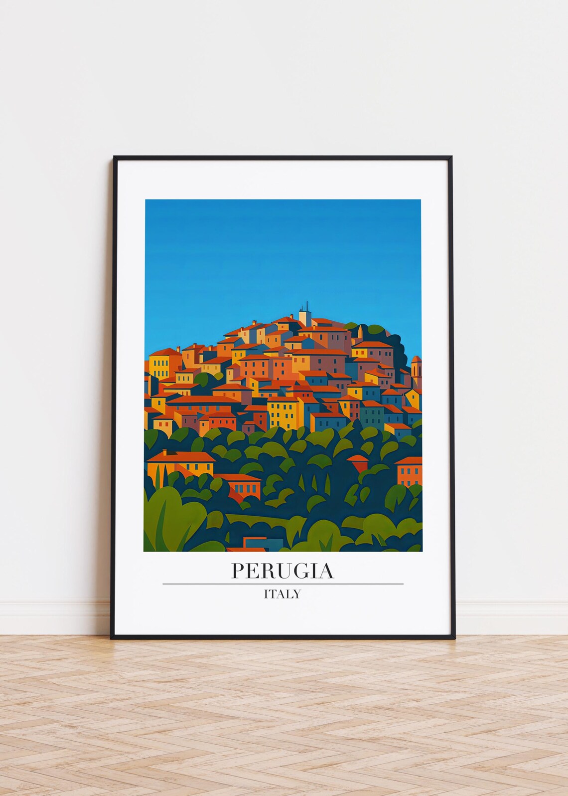 Perugia Italy Travel Poster