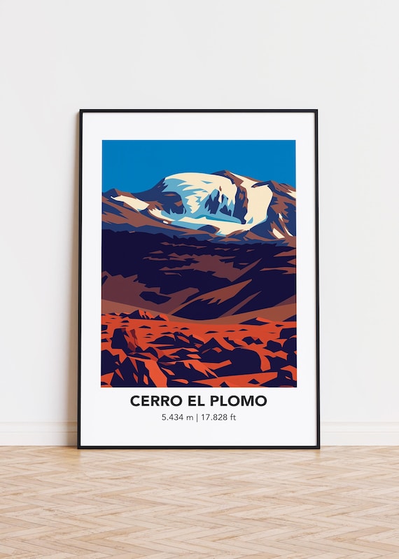 Cerro El Plomo Print Mountain Illustration Art