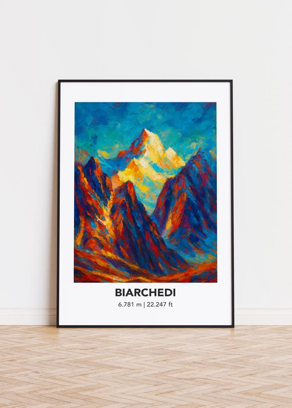 Biarchedi Poster Mountain Print Modern Oil Painting Style Art
