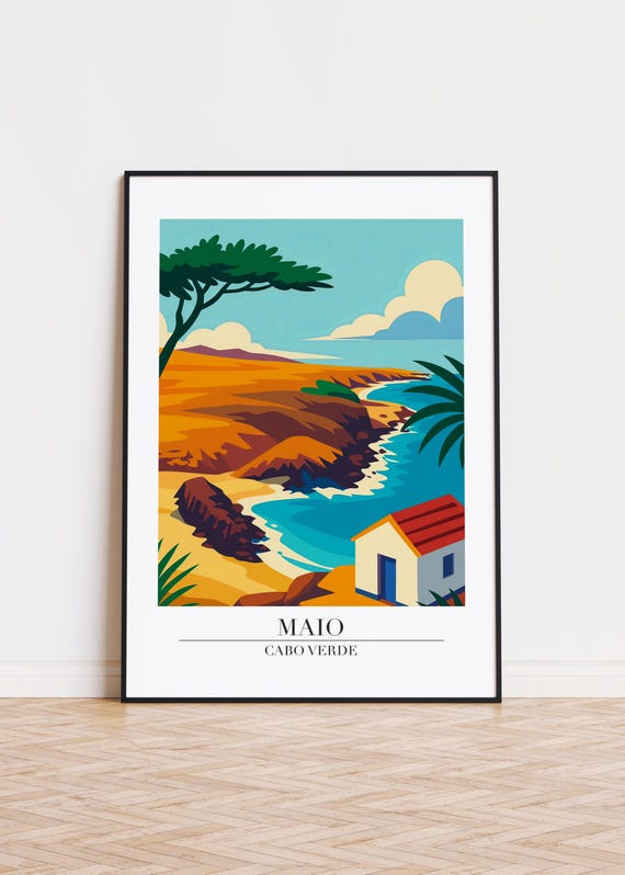 Maio Cityscape Poster Cabo Verde Travel Art Print