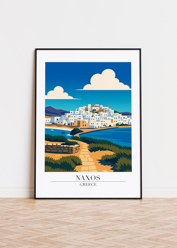 Naxos Greece Modern Travel Poster