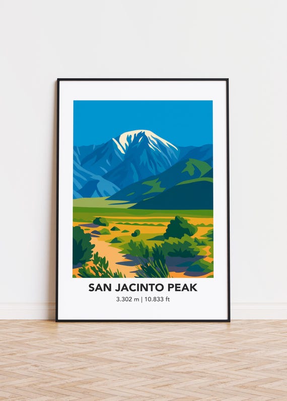 San Jacinto Peak Poster Print Illustration Art Mountain