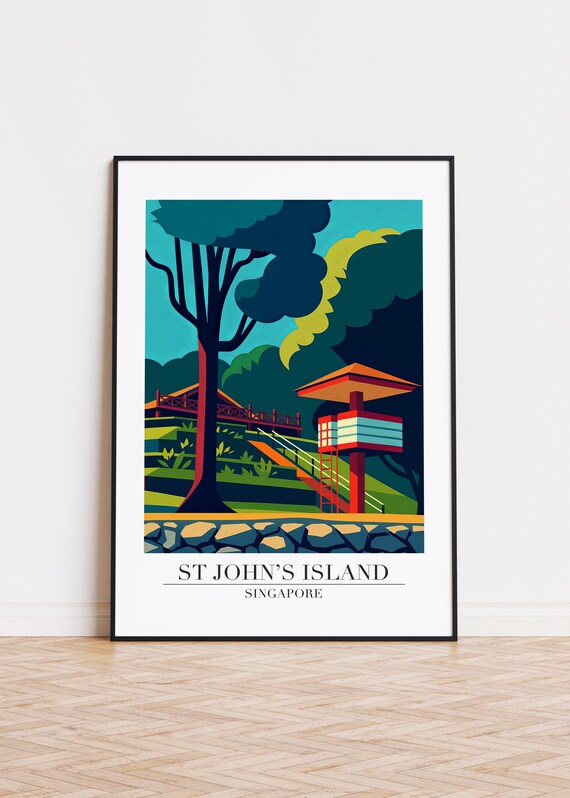 St Johns Island Singapore Poster Modern Illustration Art
