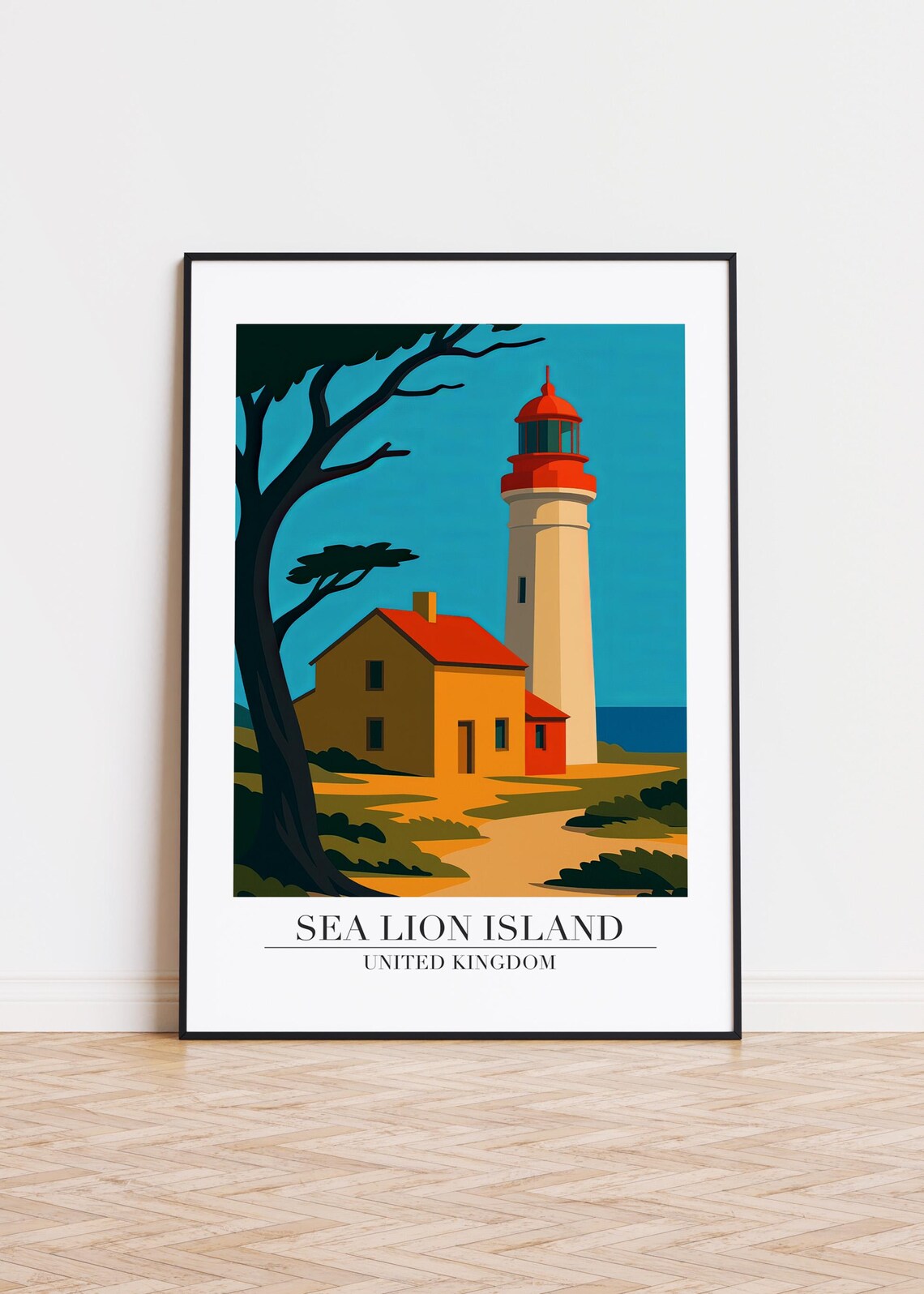 Sea Lion Island United Kingdom Travel Poster