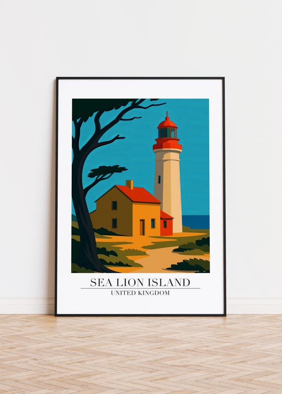 Sea Lion Island United Kingdom Travel Poster