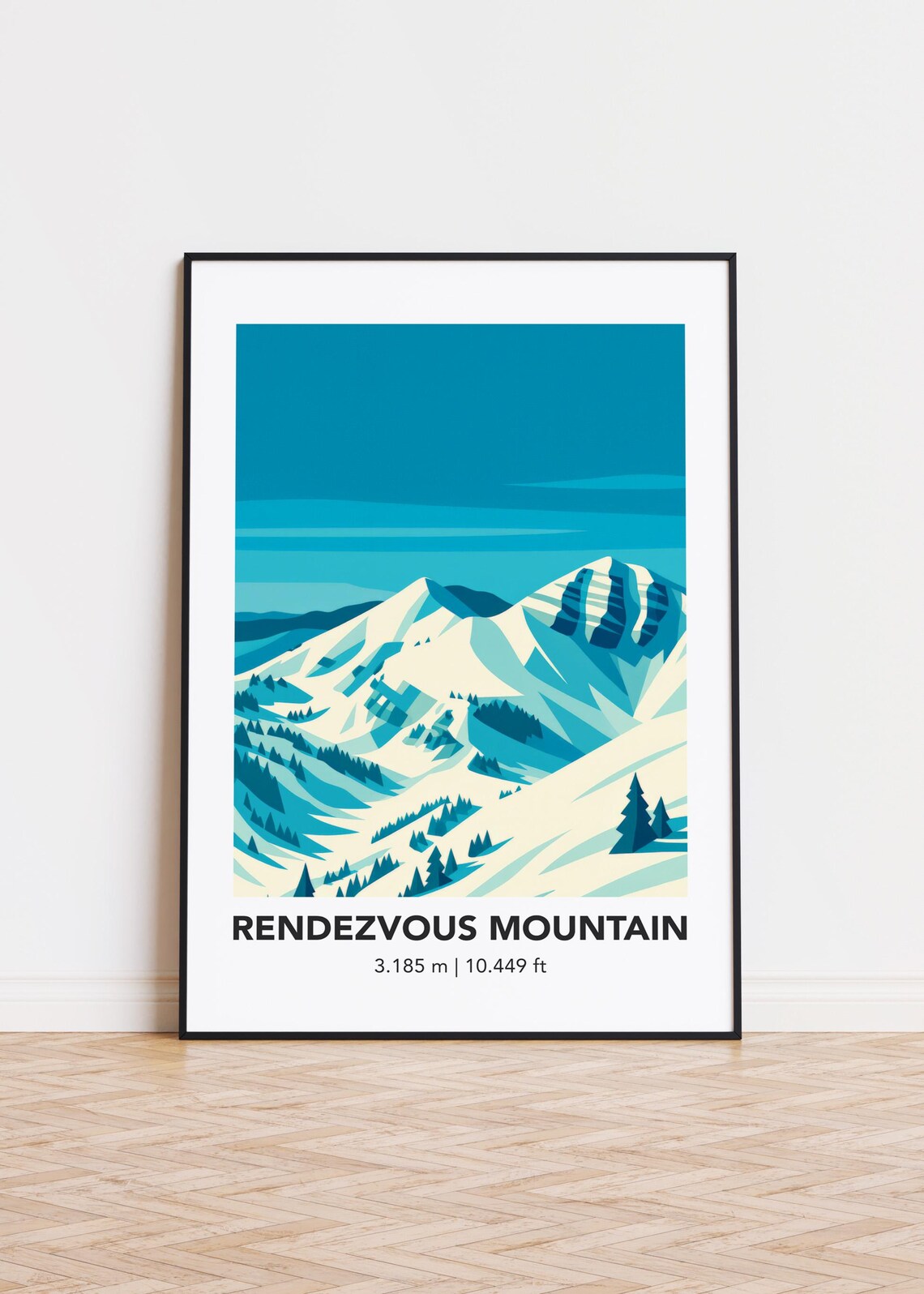 Rendezvous Mountain Poster Print, Illustration