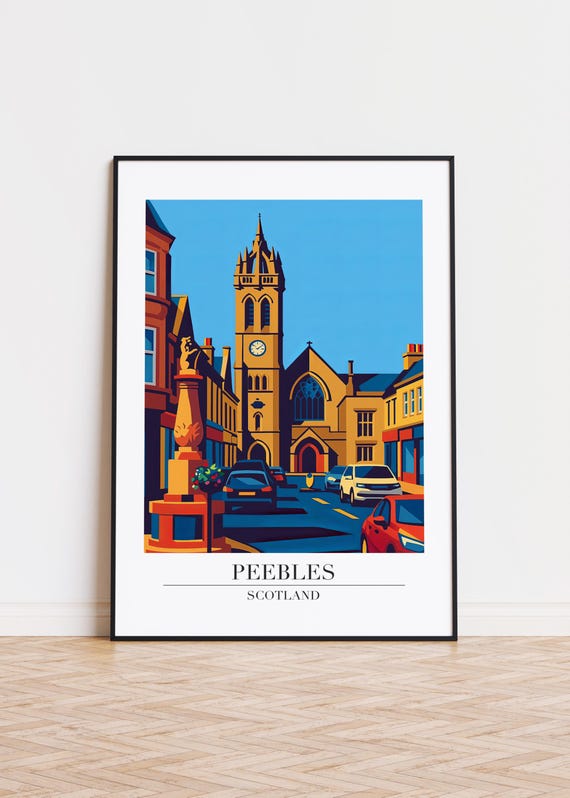 Peebles Scotland Modern City Poster Print