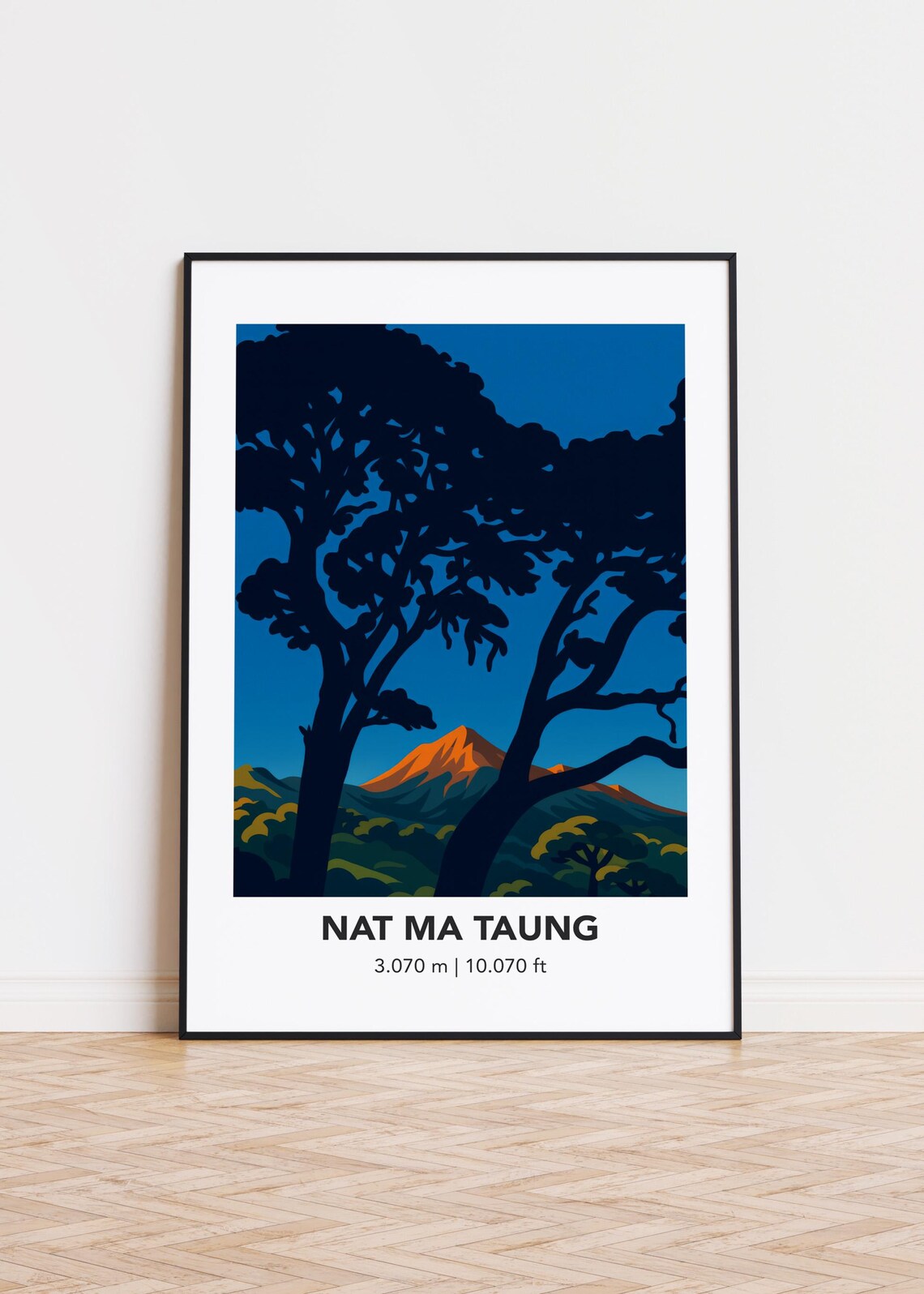 Nat Ma Taung Mountain Minimalist Travel Poster