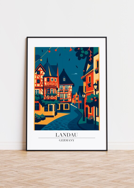 Landau Germany Poster City Illustration Art Print