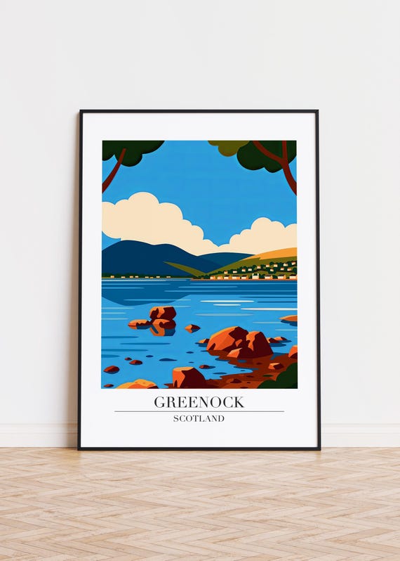 Greenock Scotland Poster Modern City Art Print