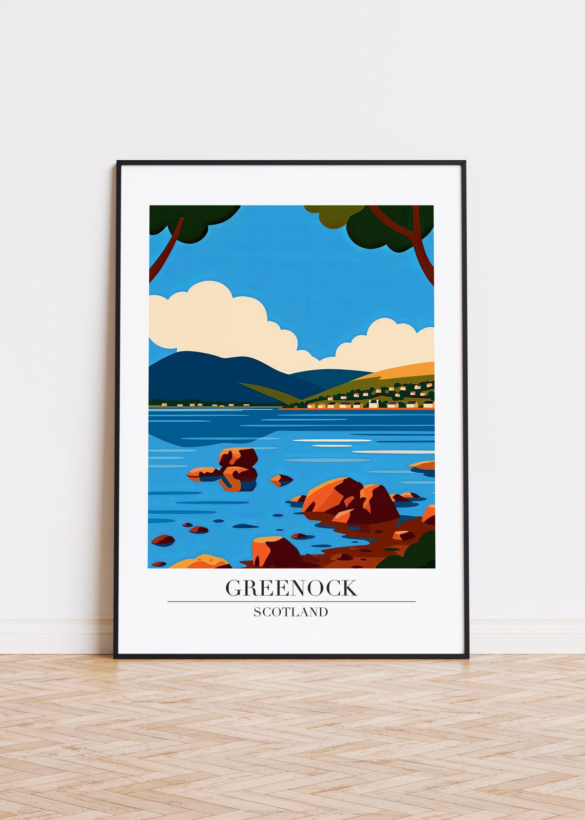 Greenock Scotland Poster Modern City Art Print