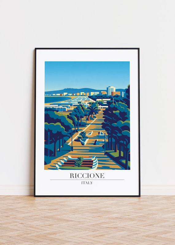 Riccione Italy Modern Travel Poster