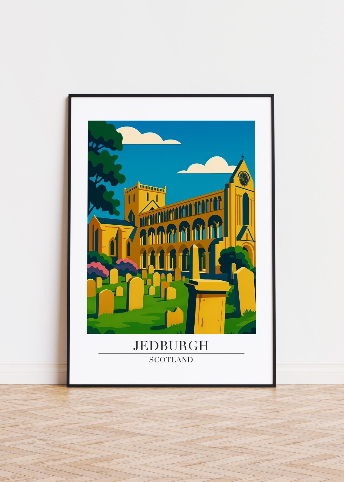 Jedburgh Scotland Modern City Illustration Poster