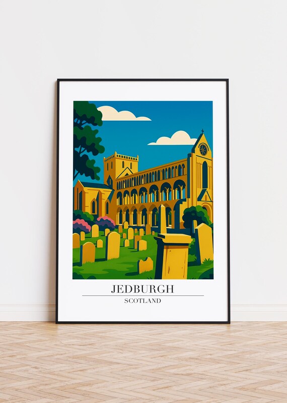 Jedburgh Scotland Modern City Illustration Poster
