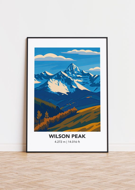 Wilson Peak Mountain Art Print Modern Minimalist Poster