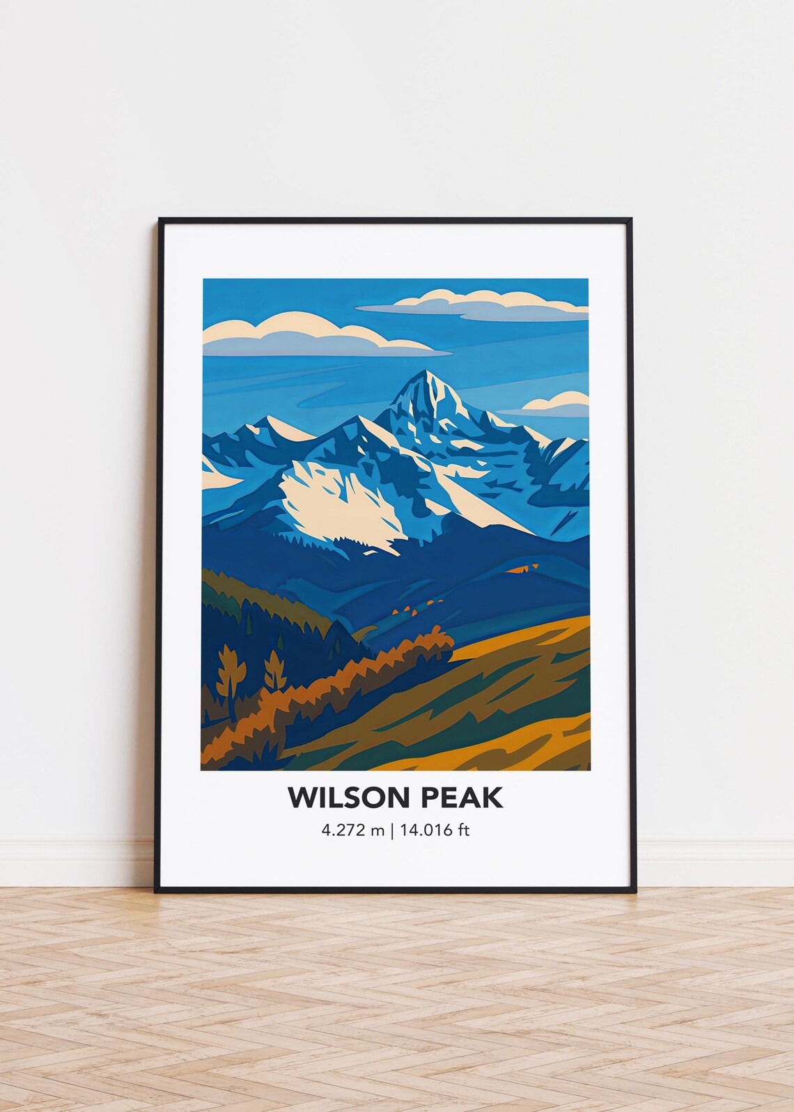 Wilson Peak Mountain Art Print Modern Minimalist Poster