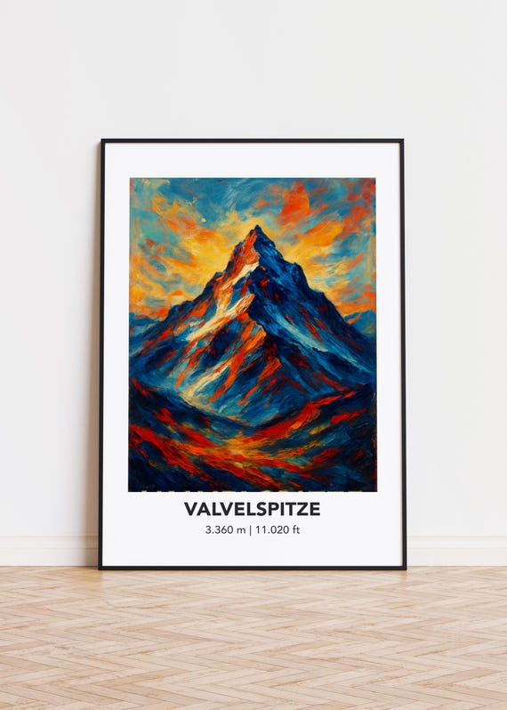 Mountain Art Poster Modern Oil Painting Style Print