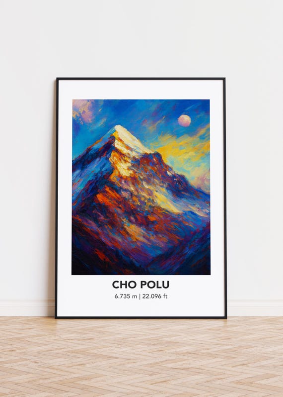 Cho Polu Poster Mountain Print Modern Oil Painting Style Art