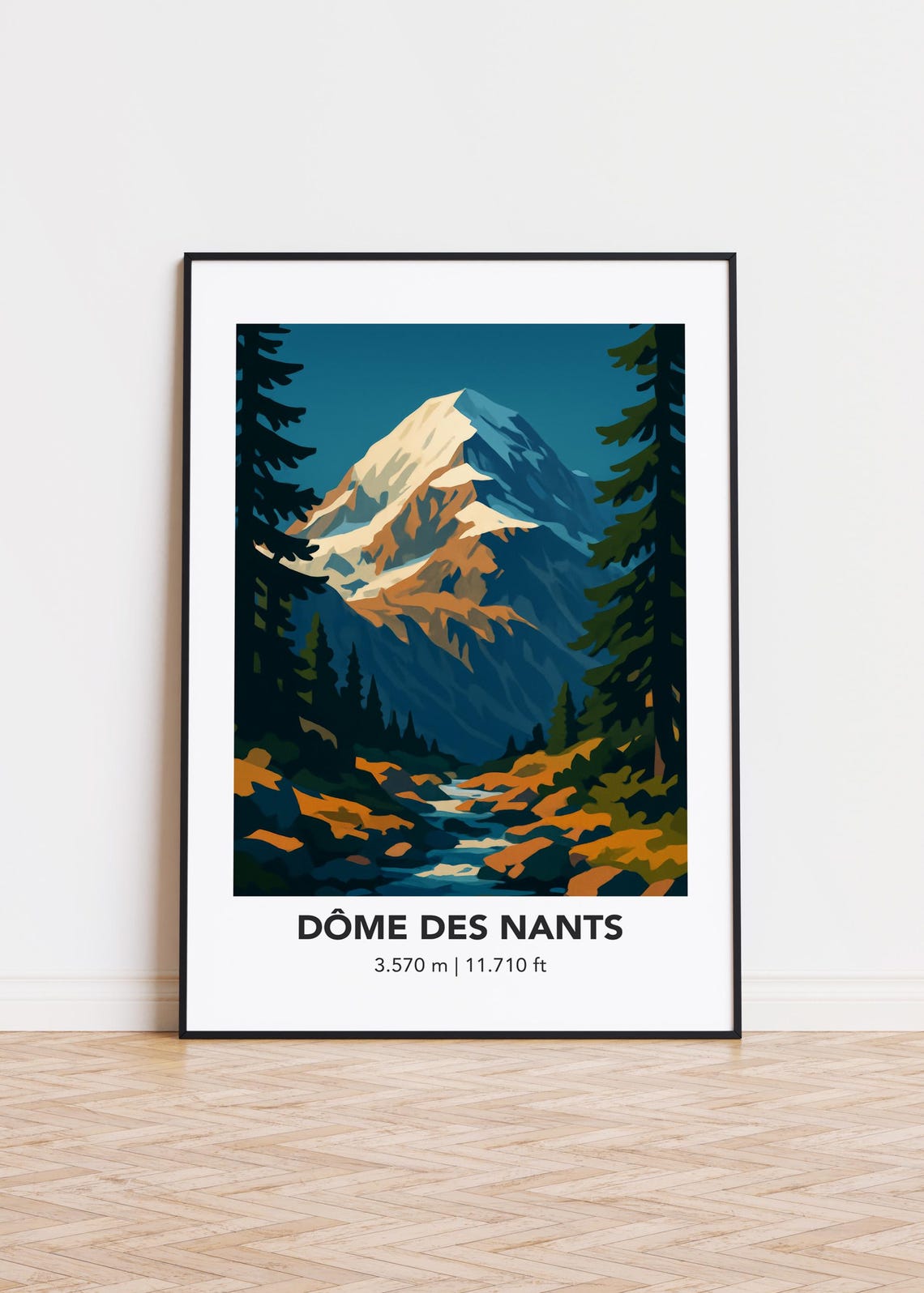 Dme Des Nants Mountain Poster Minimalist Scandinavian Art Print