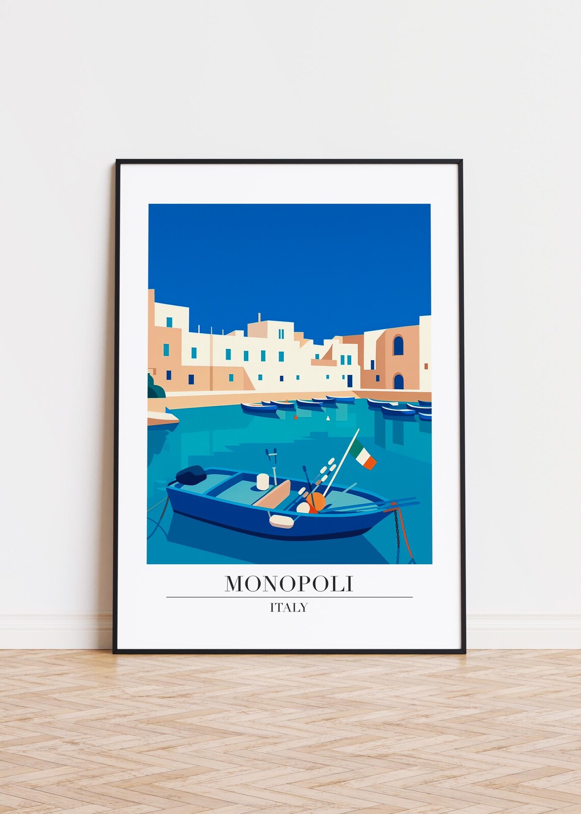 Monopoli Italy Modern City Illustration Poster