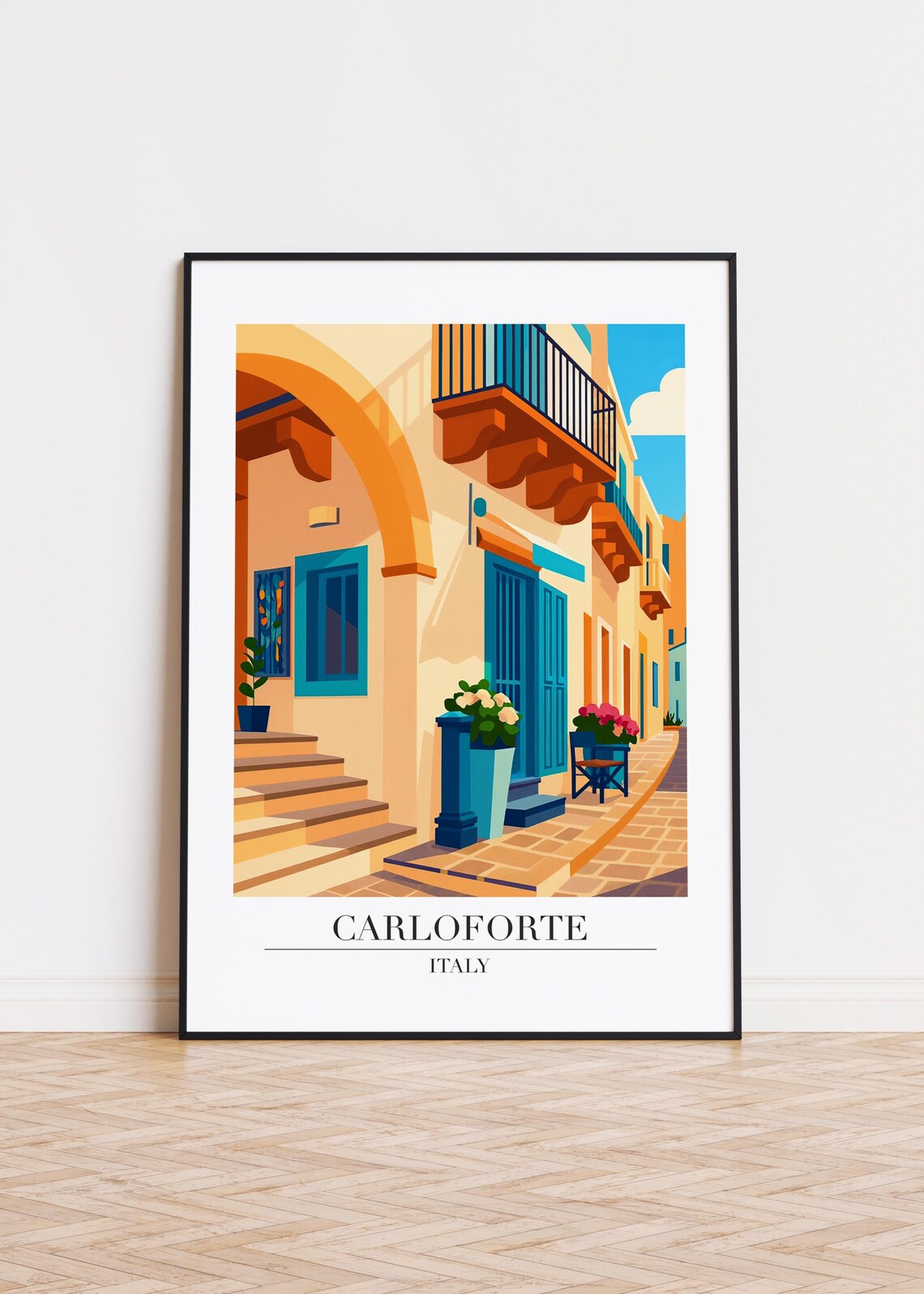 Carloforte Italy Street Colorful Old Town Italian Sunny Travel Wall Art