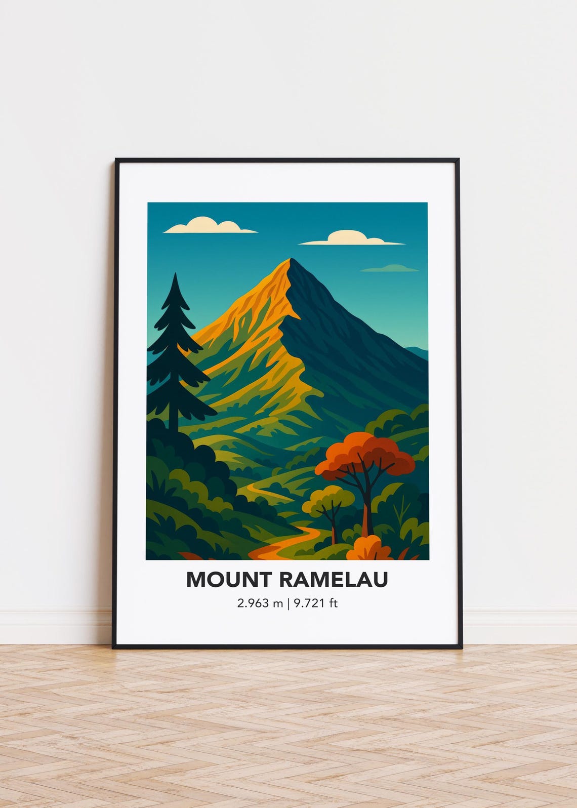 Mount Ramelau Poster Mountain Print Modern Minimalist Art