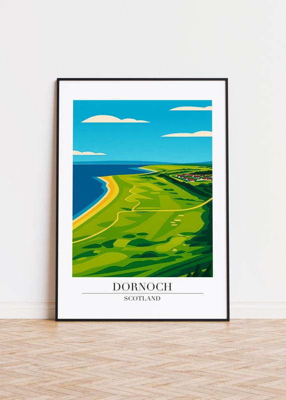 Dornoch Scotland Poster Skyline Art Print