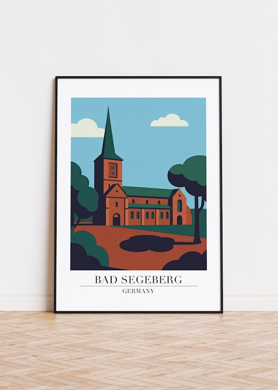 Bad Segeberg Germany Brick Church Poster Green Spire Tower Art