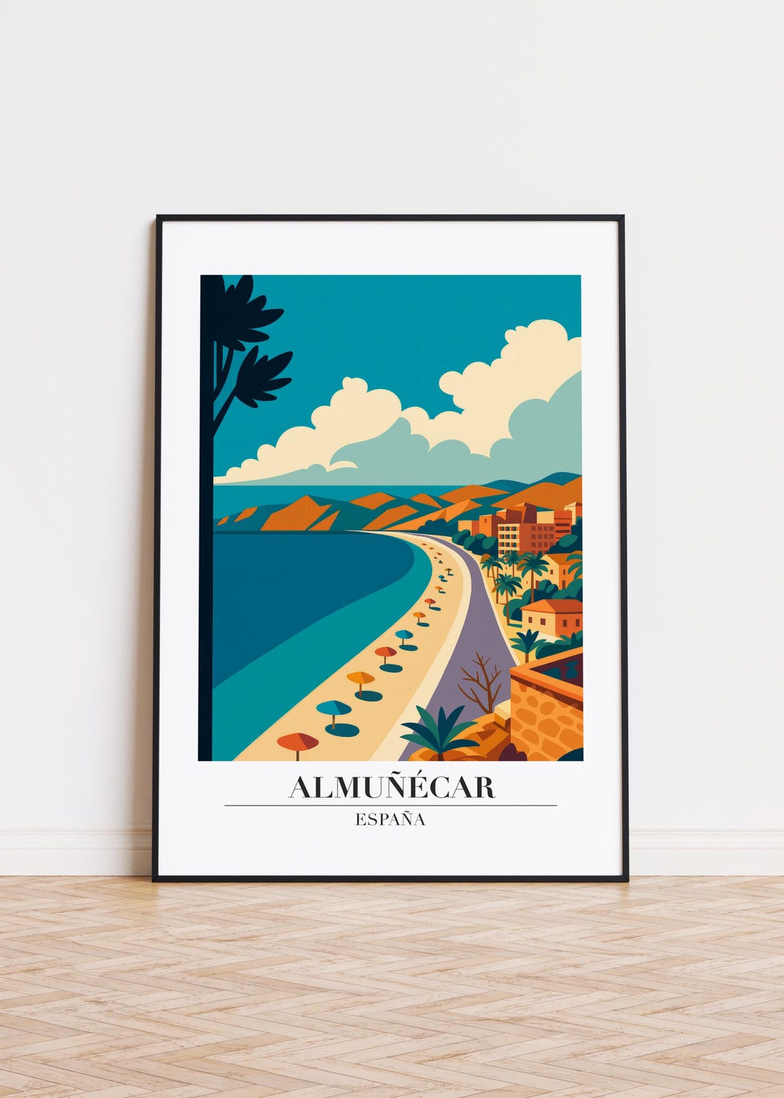 Almucar Spain Poster City Skyline Art Print