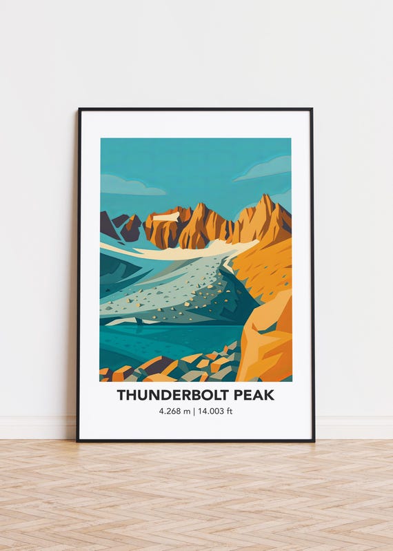 Thunderbolt Peak Print Mountain Illustration Art
