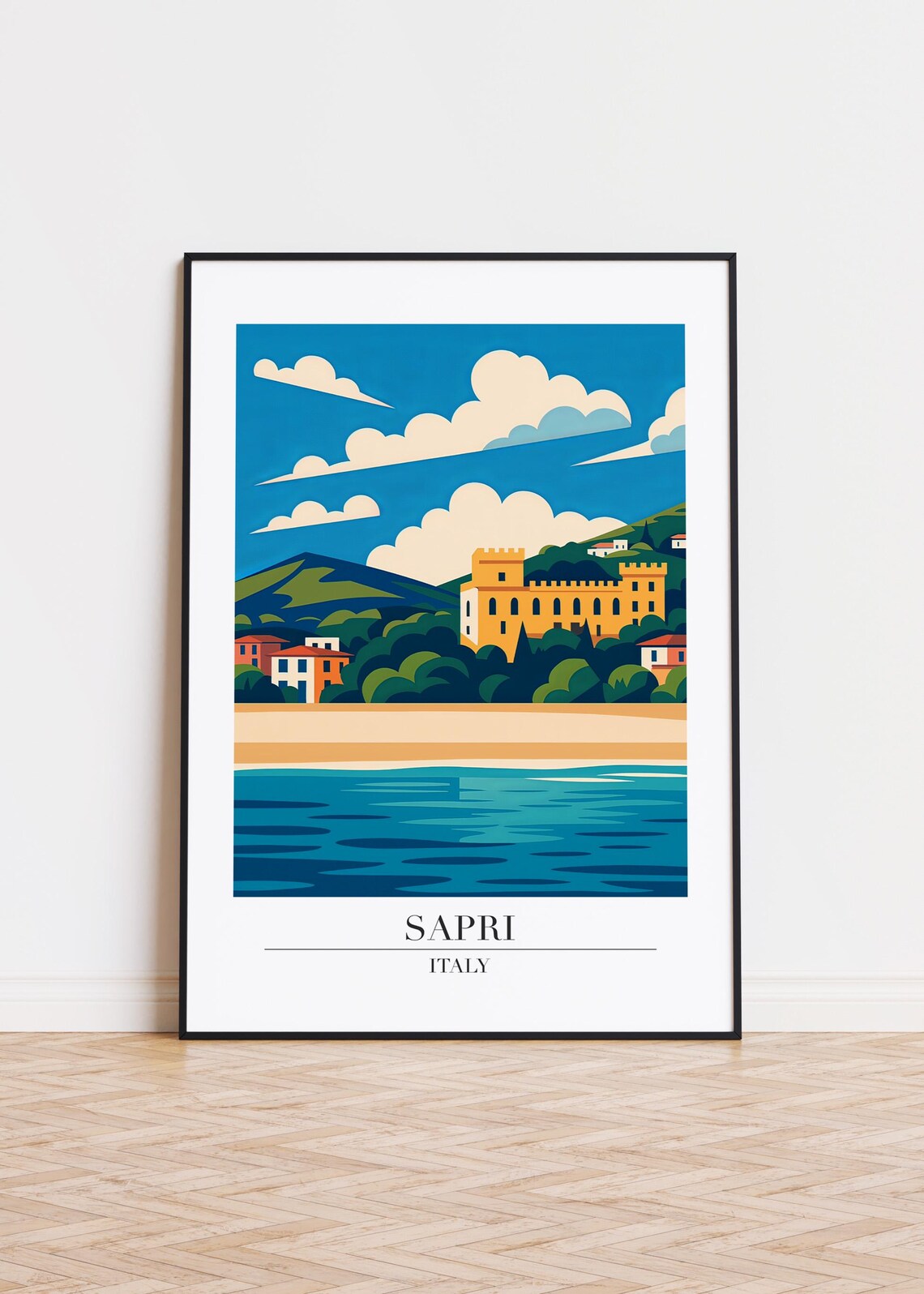 Sapri Italy Modern City Illustration Poster