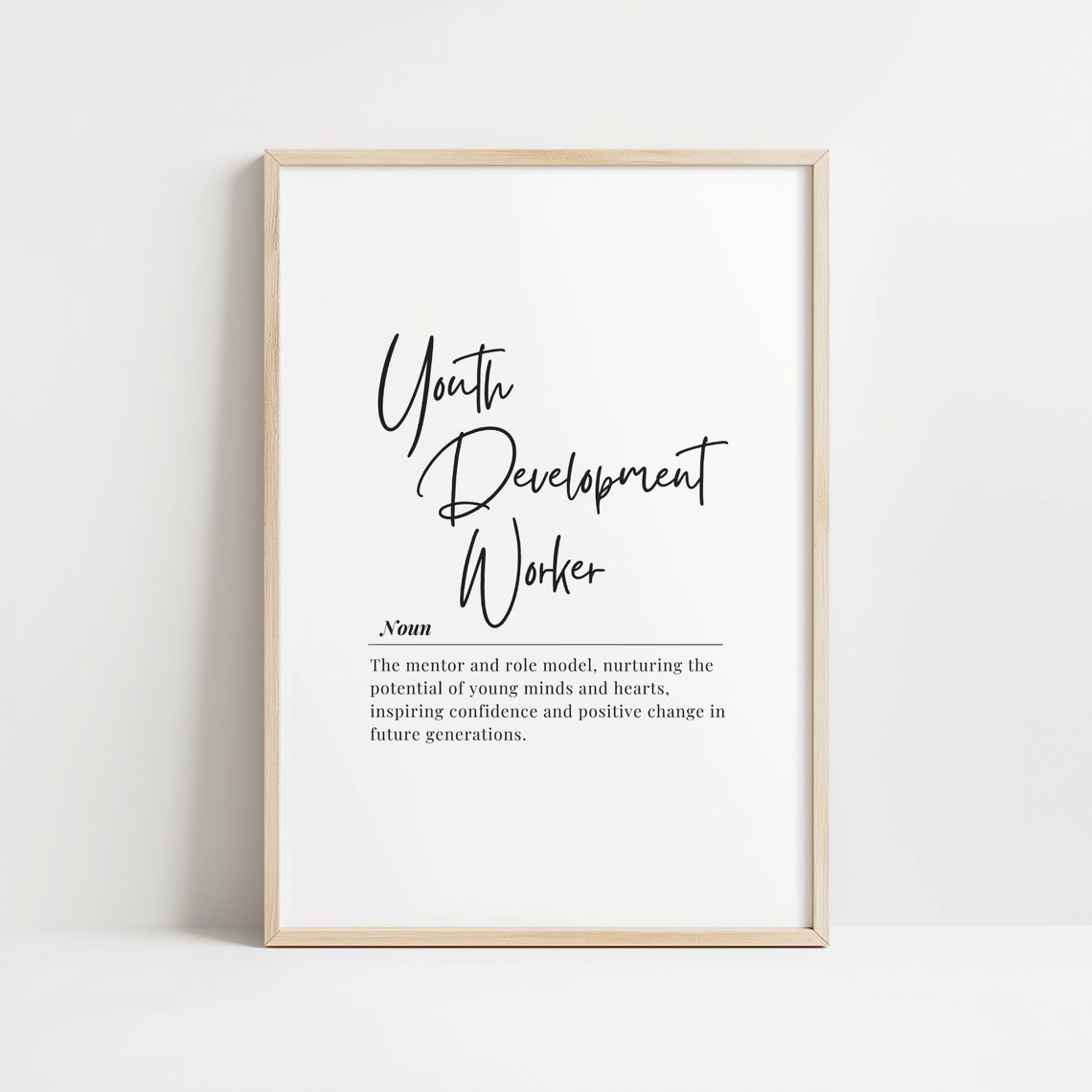 Youth Development Worker Definition Poster Mentor Appreciation Gift