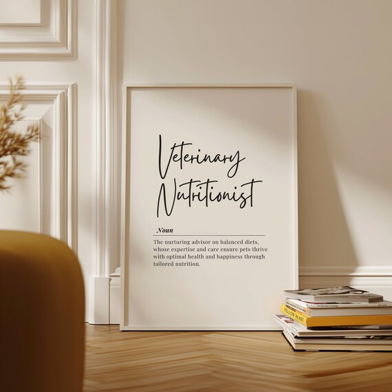 Veterinary Nutritionist Noun Definition Pet Care Career Gift Poster