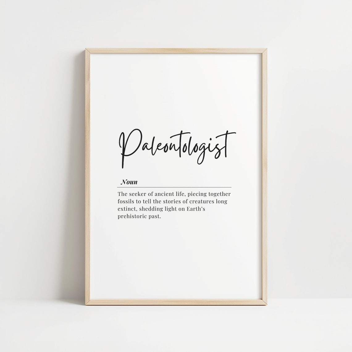 Paleontologist Definition Noun Typography Gift Science Office Wall Art