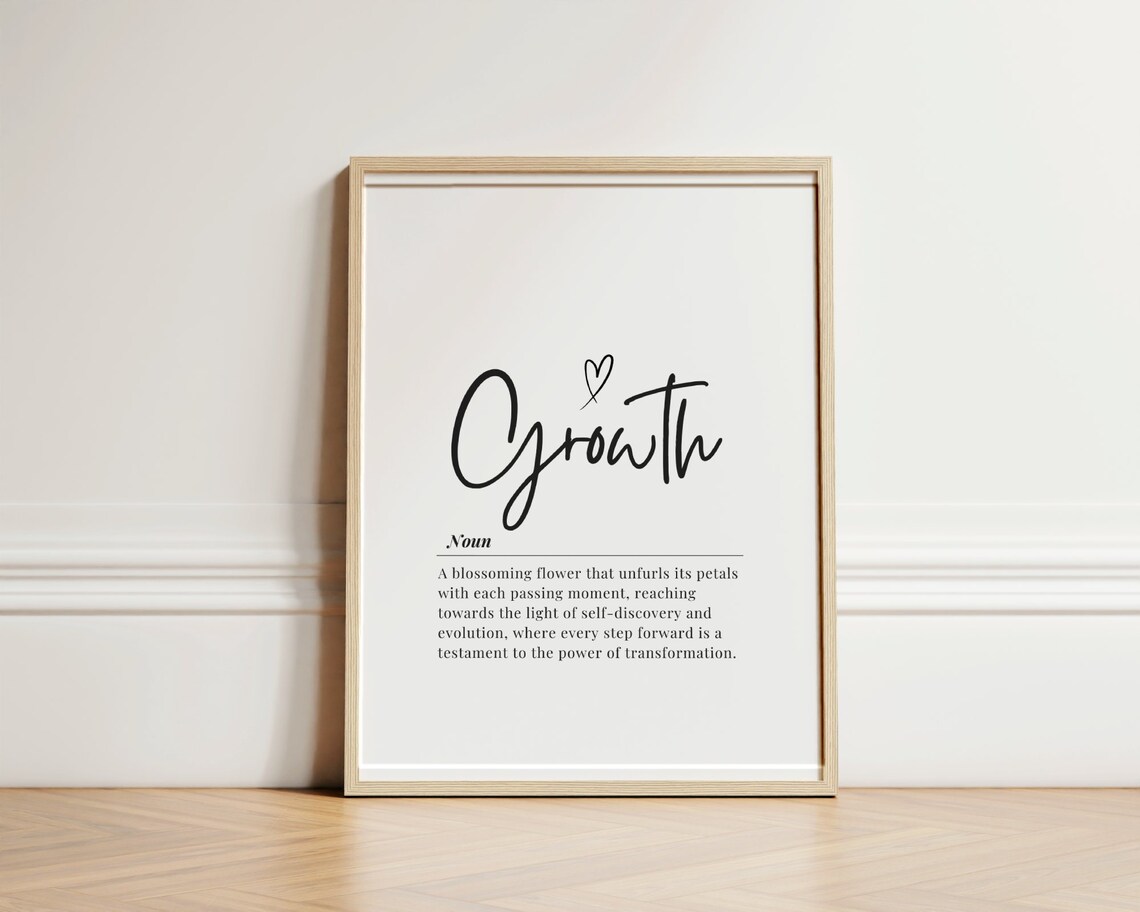 Inspirational Growth Quote Print Black And White Minimalist Wall Art Home Office Decor Motivational Poster