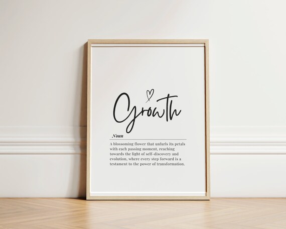 Inspirational Growth Quote Print Black And White Minimalist Wall Art Home Office Decor Motivational Poster