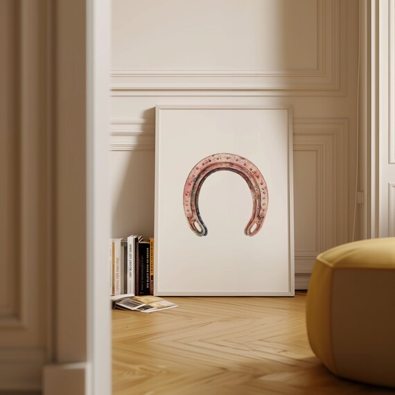 Lucky Horseshoe Wall Art Rustic Decor Boho Home Instant Charm Farmhouse