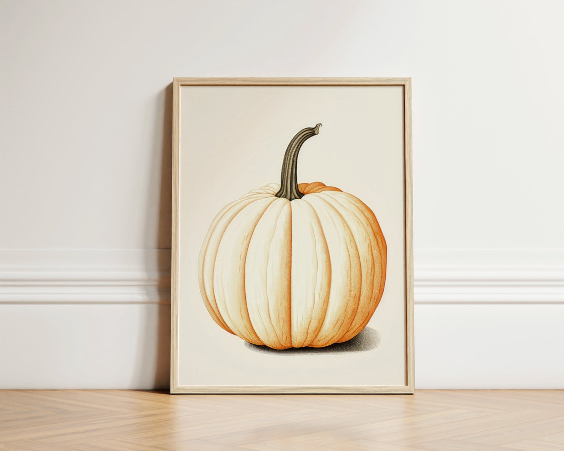Pumpkin Art Dec Wall Fall Decor Minimalist Modern Living Room