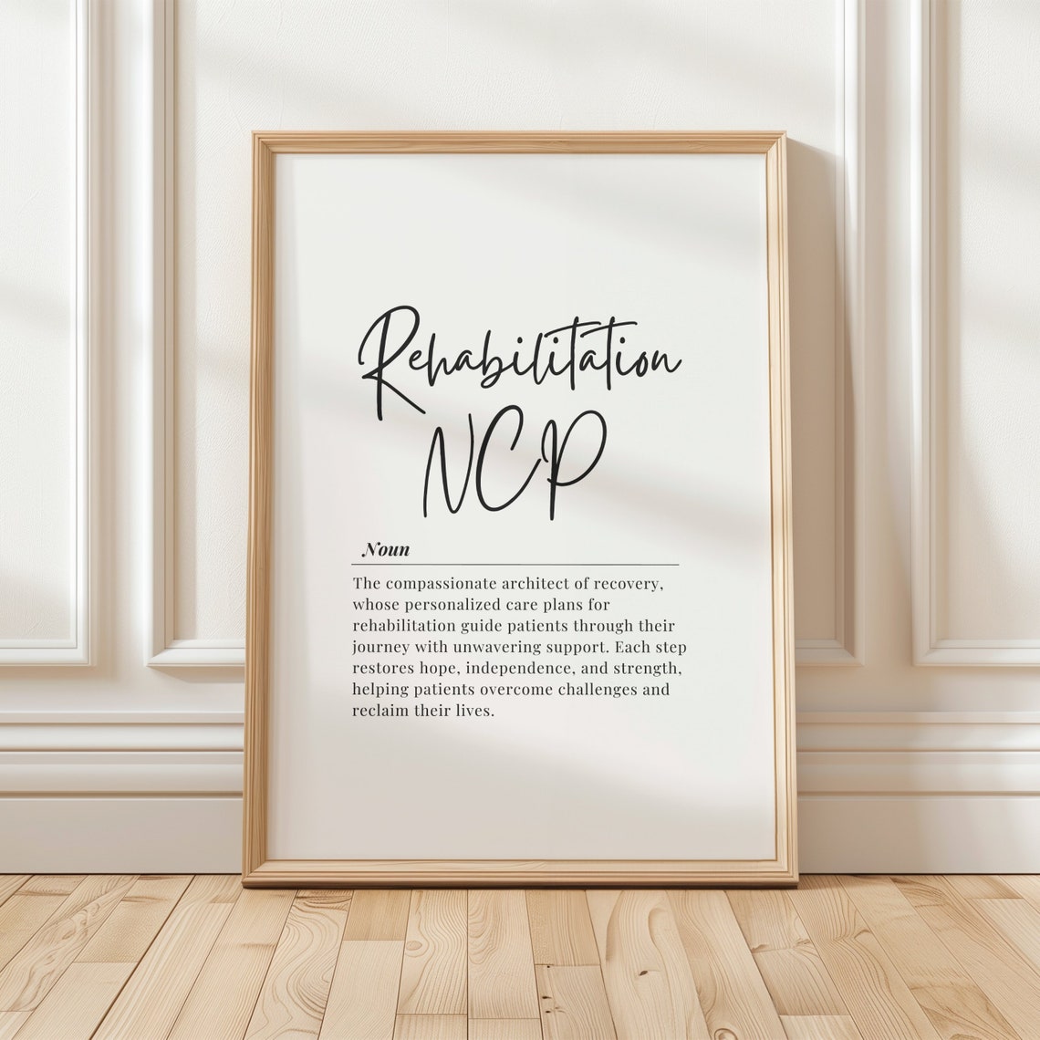 Rehabilitation NCP Definition Typography Therapist Gift Poster