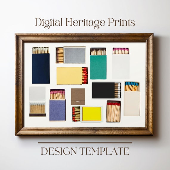 Matchbook Poster Template Blank Matchbox Art Diy Matchbox Cute Valentines Gift Idea Romantic Decor