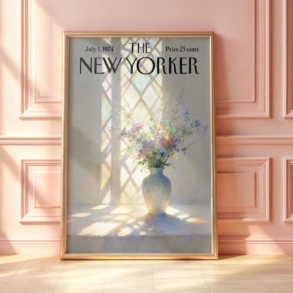 The New Yorker July 1974 Wildflowers Sunlit Window Floral Wall Print