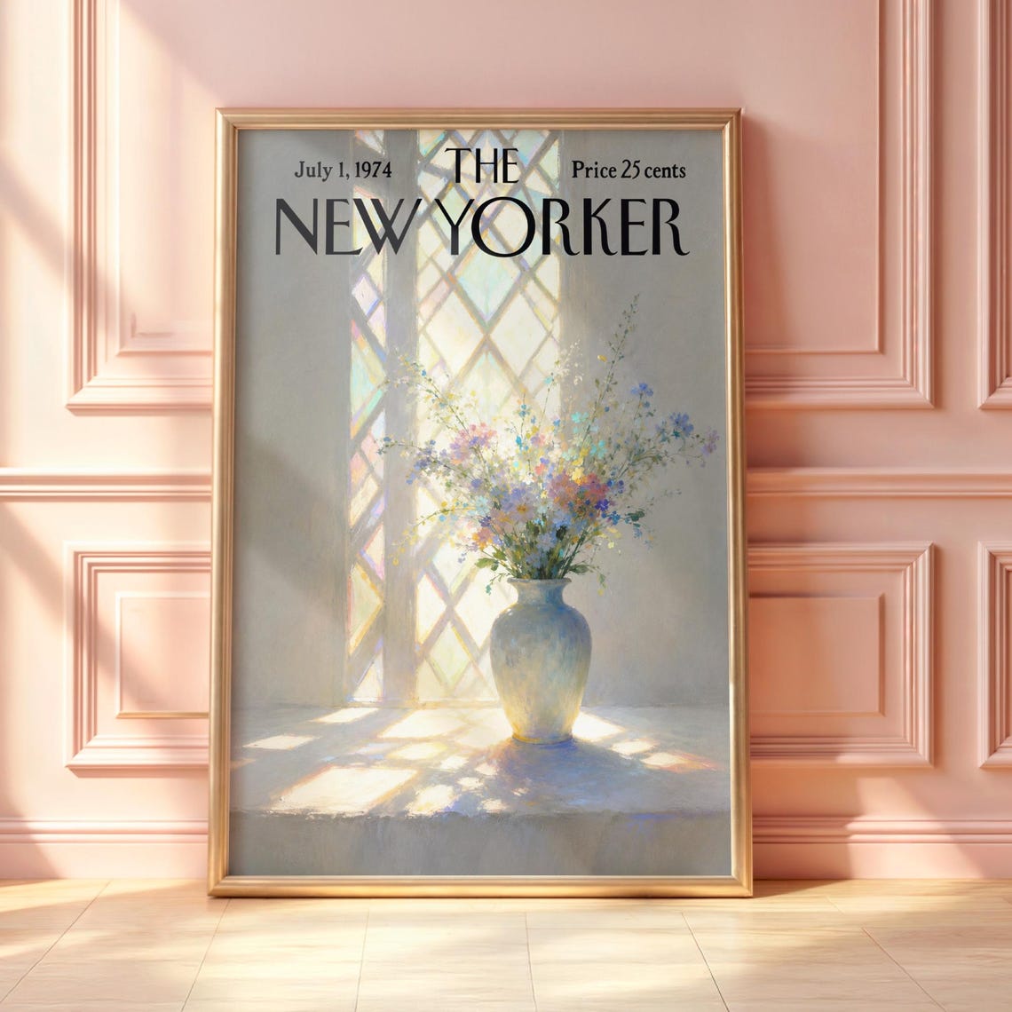The New Yorker July 1974 Wildflowers Sunlit Window Floral Wall Print